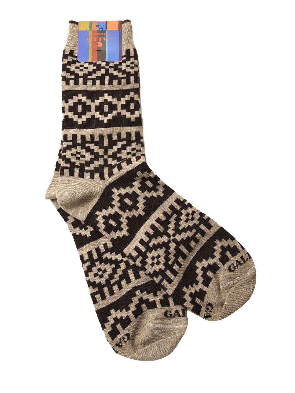 Calze corte fantasia greca natalizia GALLO Uomo - Marrone