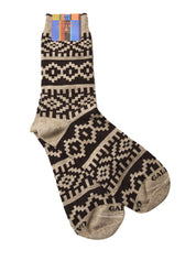 Calze corte fantasia greca natalizia GALLO Uomo - Marrone