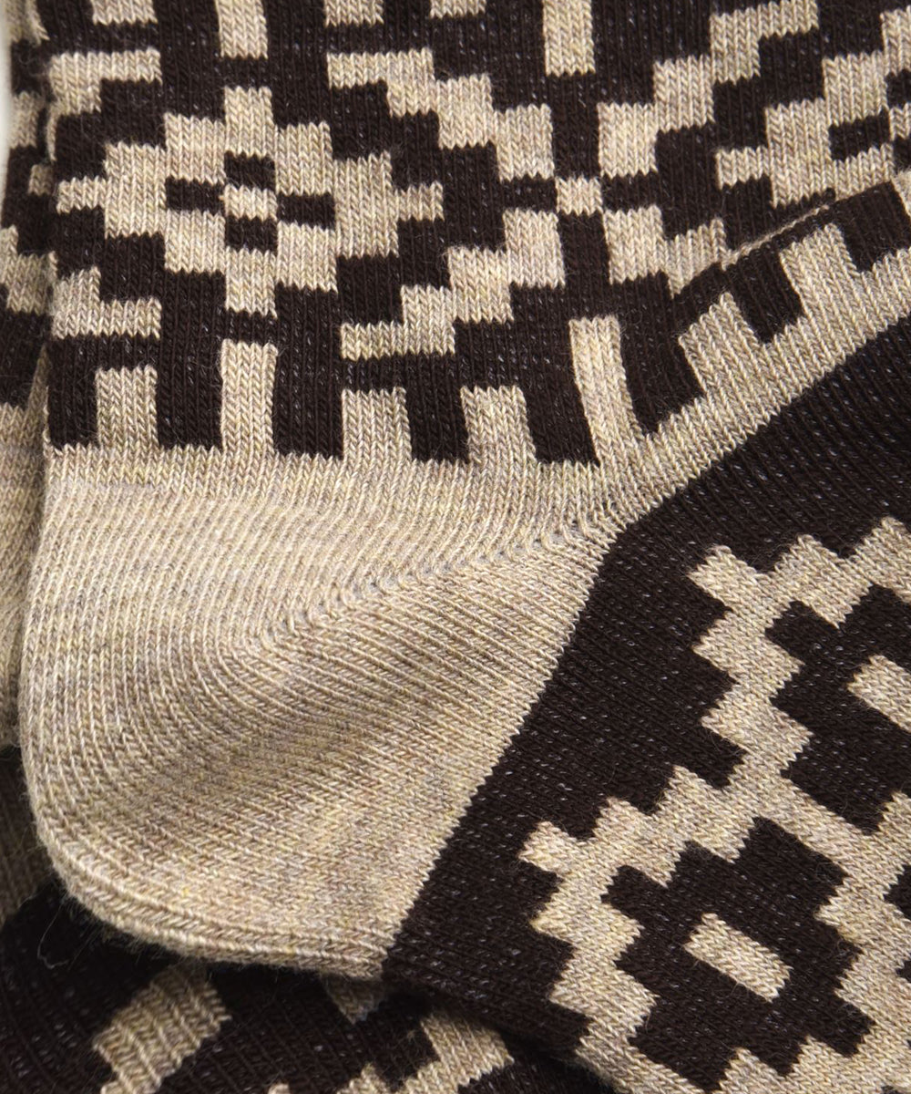 Calze corte fantasia greca natalizia GALLO Uomo - Marrone