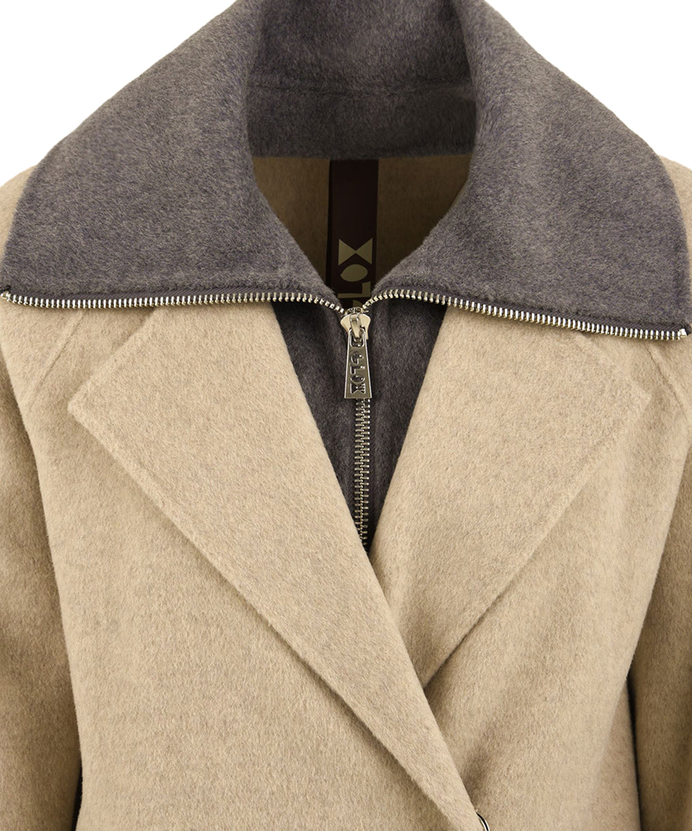 Cappotto Cashmere con gilet removibile GLOX Donna - Beige