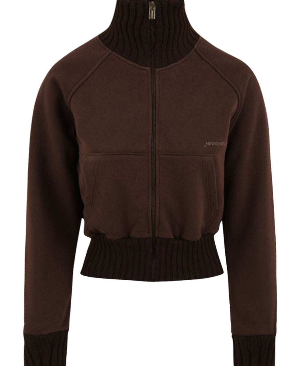 Felpa collo alto full zip HINNOMINATE Donna - Marrone
