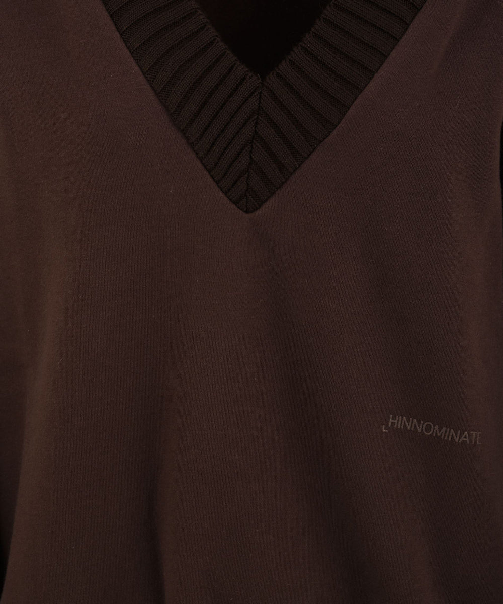 Felpa scollo a V HINNOMINATE Donna - Marrone