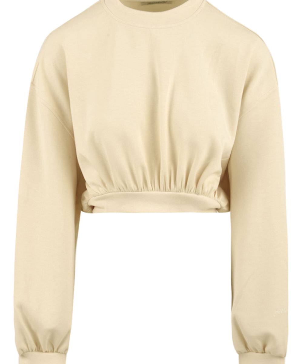 Felpa crop Viscosa HINNOMINATE Donna - Bianco