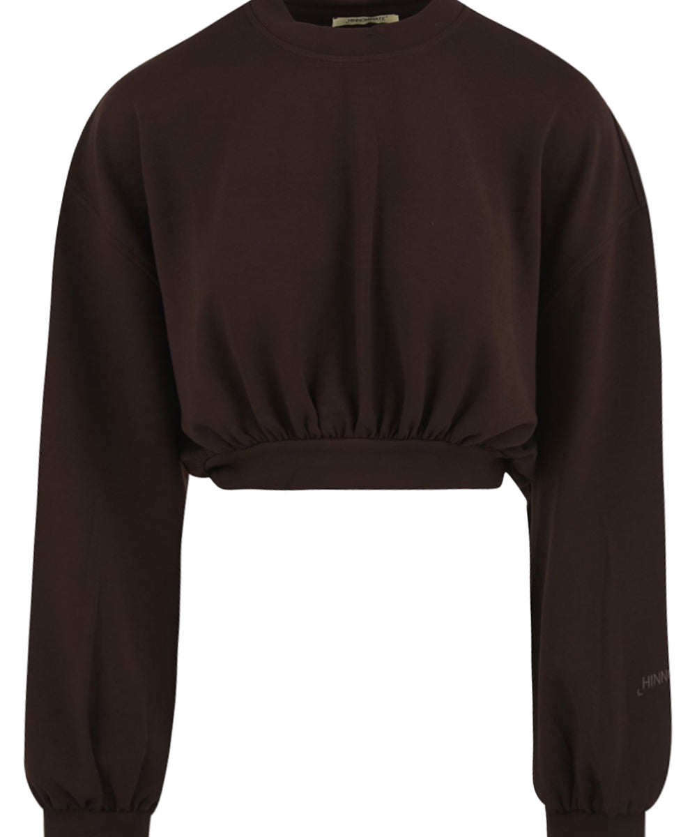 Felpa crop Viscosa HINNOMINATE Donna - Marrone