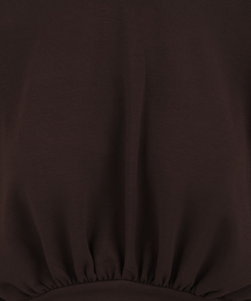 Felpa crop Viscosa HINNOMINATE Donna - Marrone