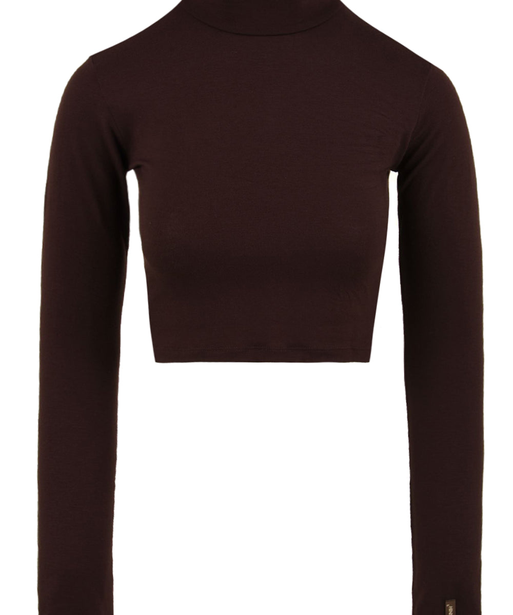 Top crop dolcevita in viscosa HINNOMINATE Donna - Marrone