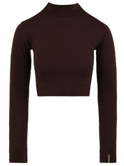 Top crop dolcevita in viscosa HINNOMINATE Donna - Marrone