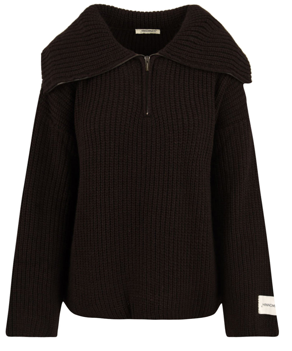 Maglia mezza zip perlata HINNOMINATE Donna - Marrone