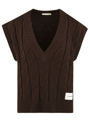 Gilet in maglia con trecce HINNOMINATE Donna - Marrone