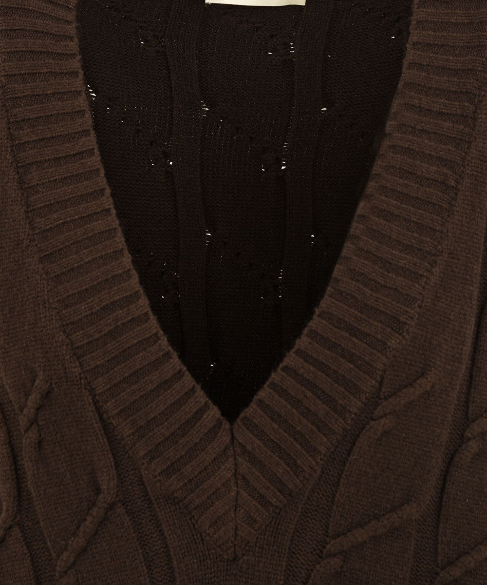 Gilet in maglia con trecce HINNOMINATE Donna - Marrone