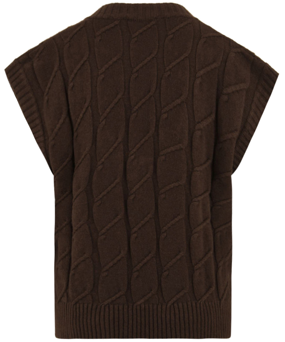 Gilet in maglia con trecce HINNOMINATE Donna - Marrone