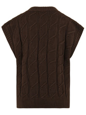 Gilet in maglia con trecce HINNOMINATE Donna - Marrone