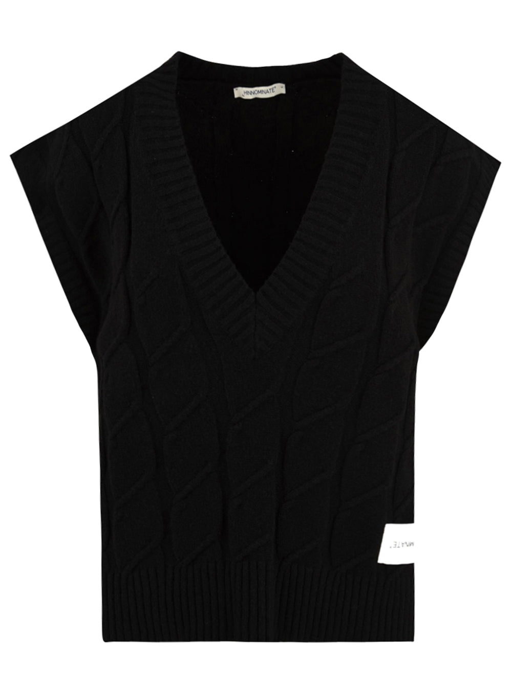 Gilet in maglia con trecce HINNOMINATE Donna - Nero