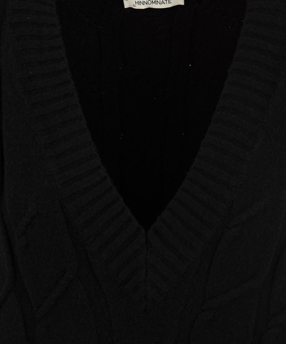 Gilet in maglia con trecce HINNOMINATE Donna - Nero