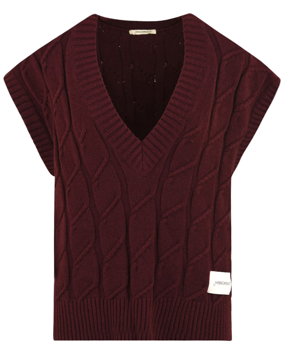 Gilet in maglia con trecce HINNOMINATE Donna - Rosso