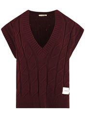 Gilet in maglia con trecce HINNOMINATE Donna - Rosso