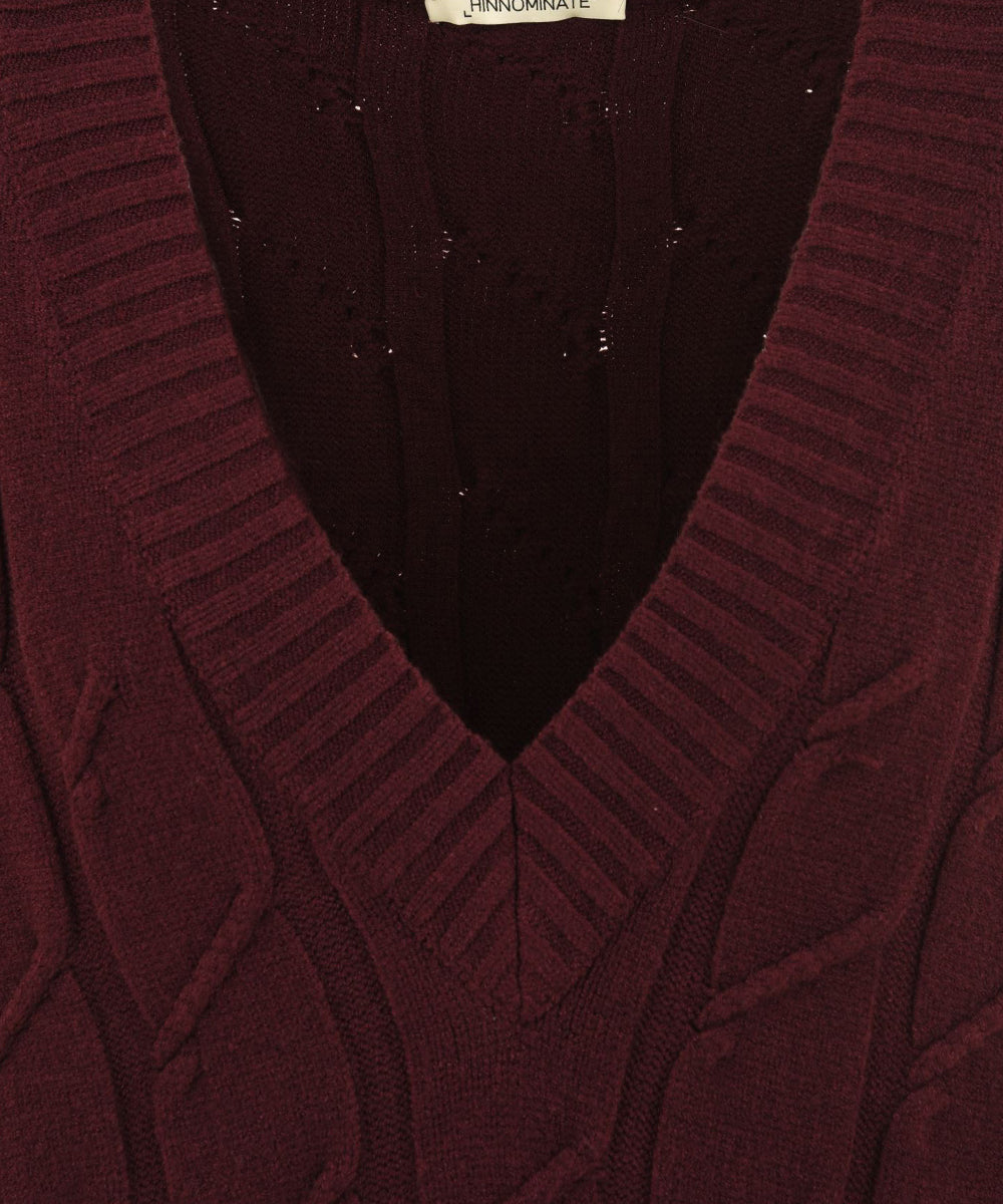 Gilet in maglia con trecce HINNOMINATE Donna - Rosso