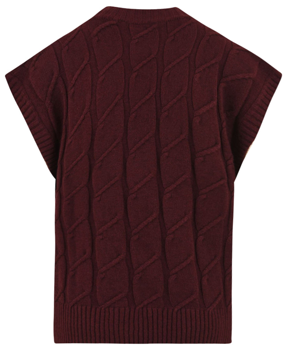 Gilet in maglia con trecce HINNOMINATE Donna - Rosso