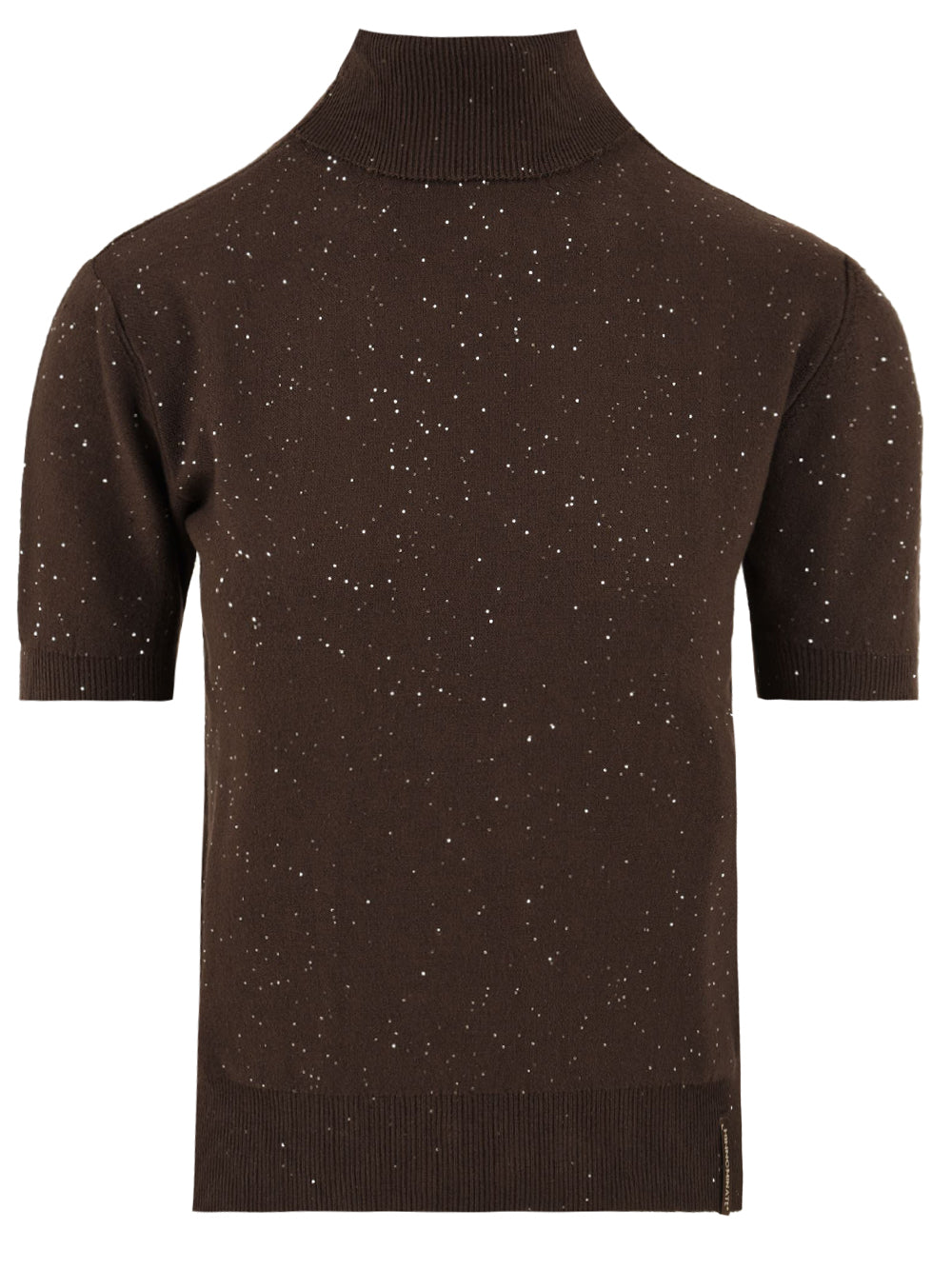 Maglia dolcevita mezza manica con paillettes HINNOMINATE Donna - Marrone
