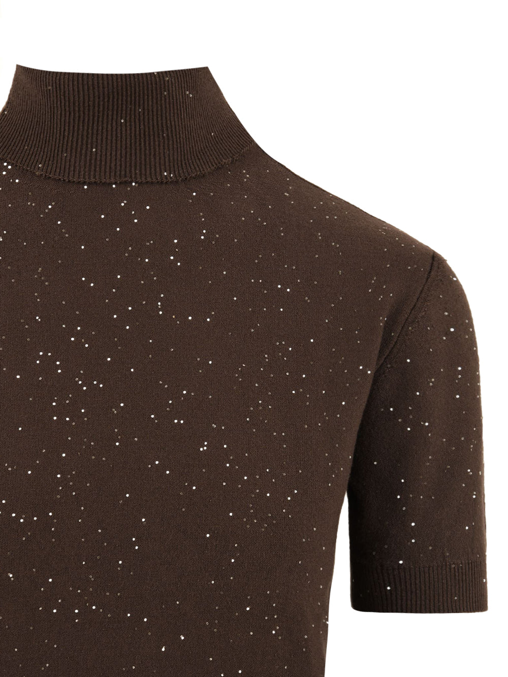 Maglia dolcevita mezza manica con paillettes HINNOMINATE Donna - Marrone