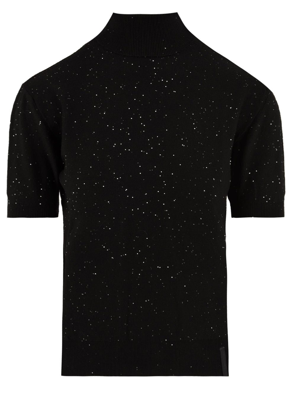 Maglia dolcevita mezza manica con paillettes HINNOMINATE Donna - Nero