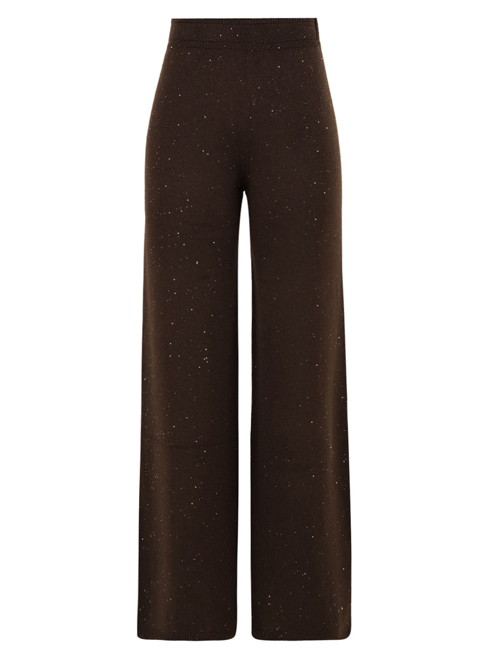 Pantalone dritto in maglia con paillettes HINNOMINATE Donna - Marrone