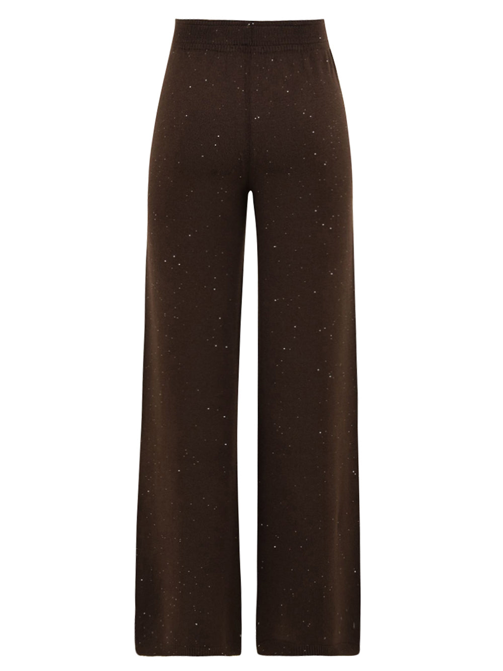 Pantalone dritto in maglia con paillettes HINNOMINATE Donna - Marrone