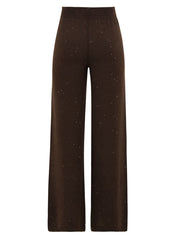 Pantalone dritto in maglia con paillettes HINNOMINATE Donna - Marrone