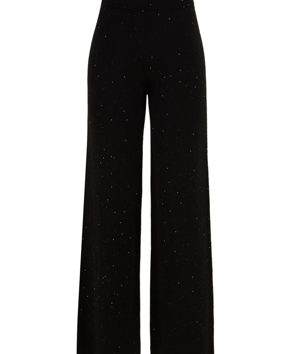 Pantalone Dritto In Maglia Con Paillettes HINNOMINATE Donna - Nero