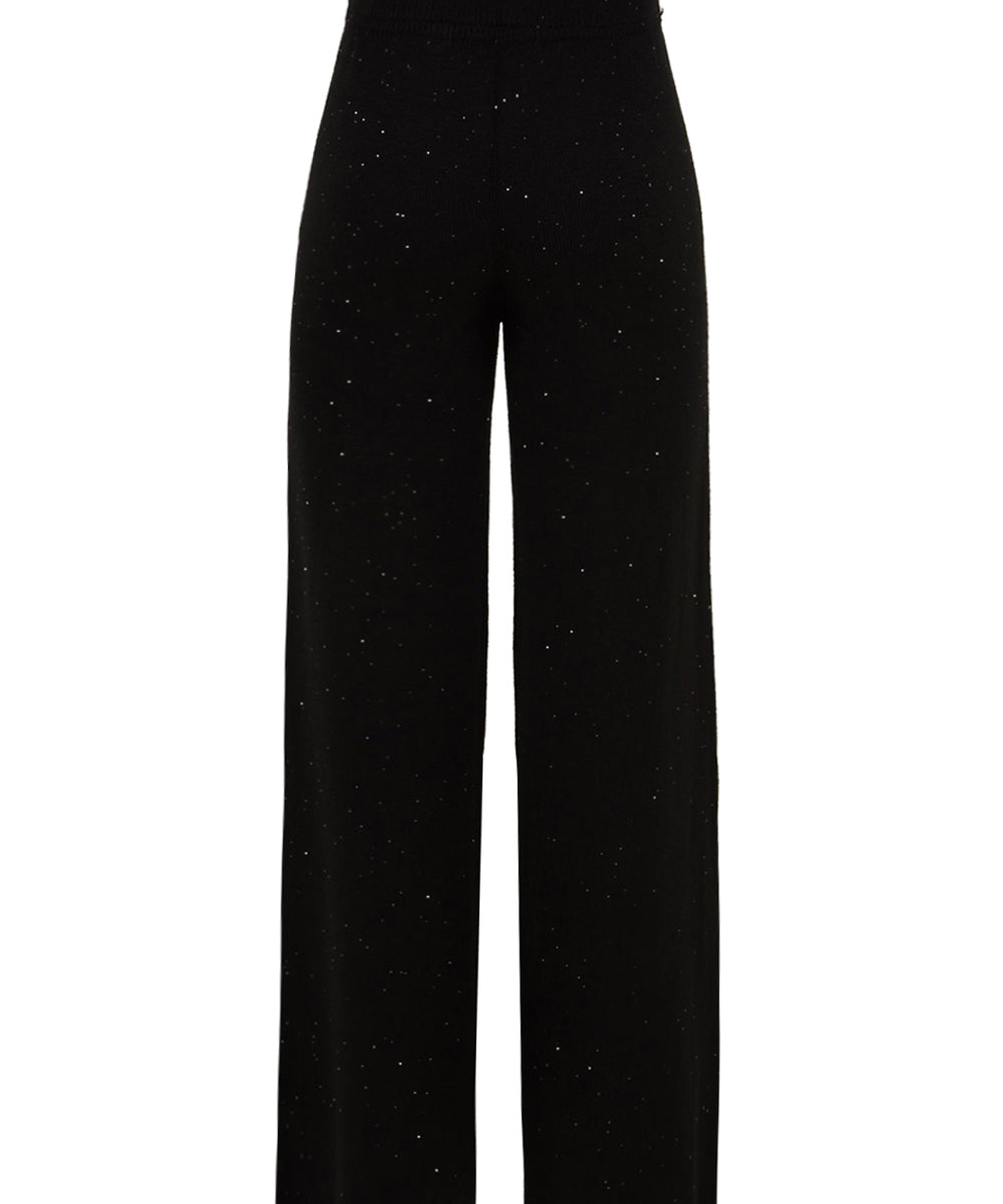 Pantalone Dritto In Maglia Con Paillettes HINNOMINATE Donna - Nero