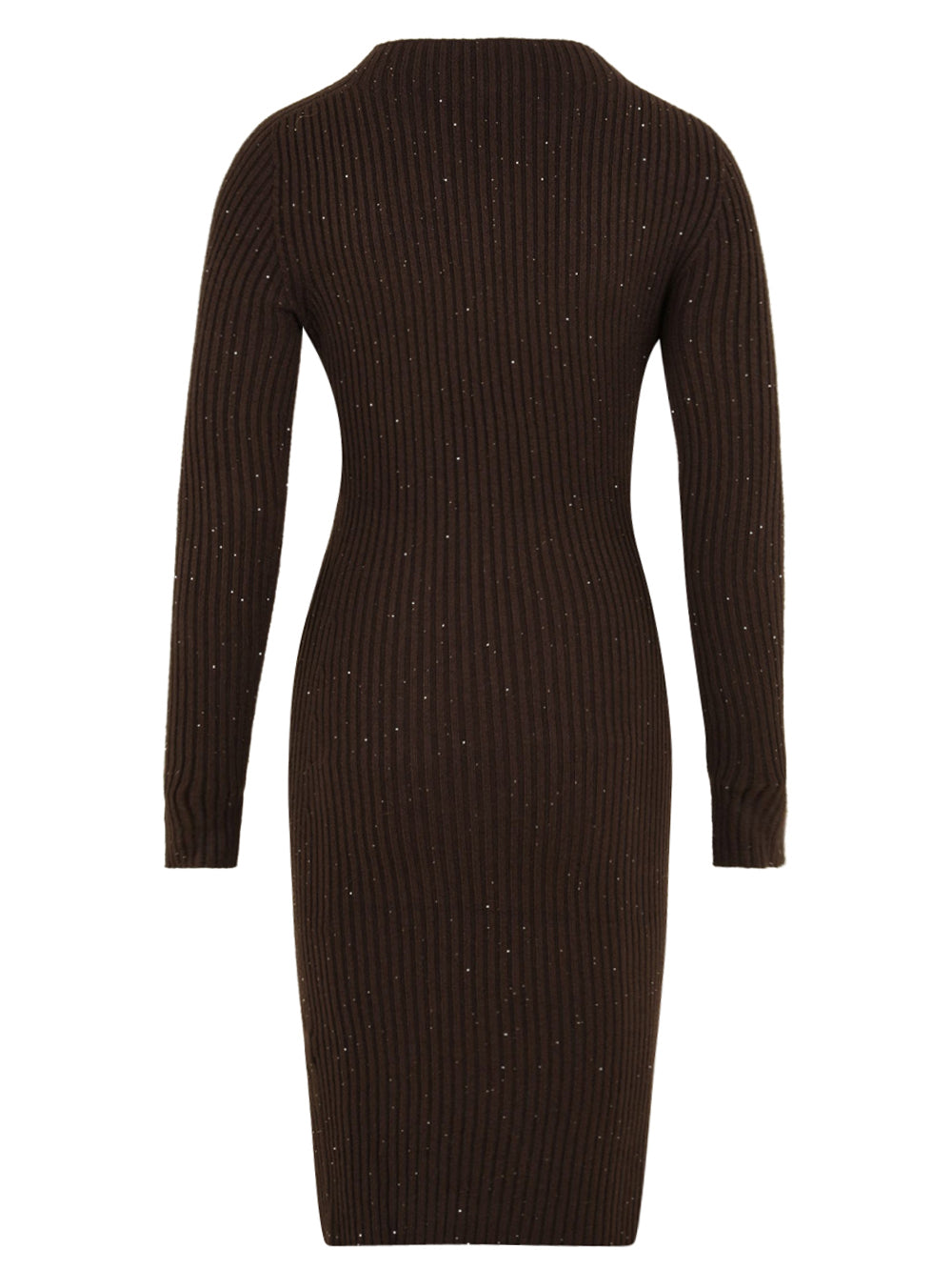 Abito lupetto in costina con pailettes HINNOMINATE Donna - Marrone