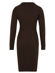 Abito lupetto in costina con pailettes HINNOMINATE Donna - Marrone