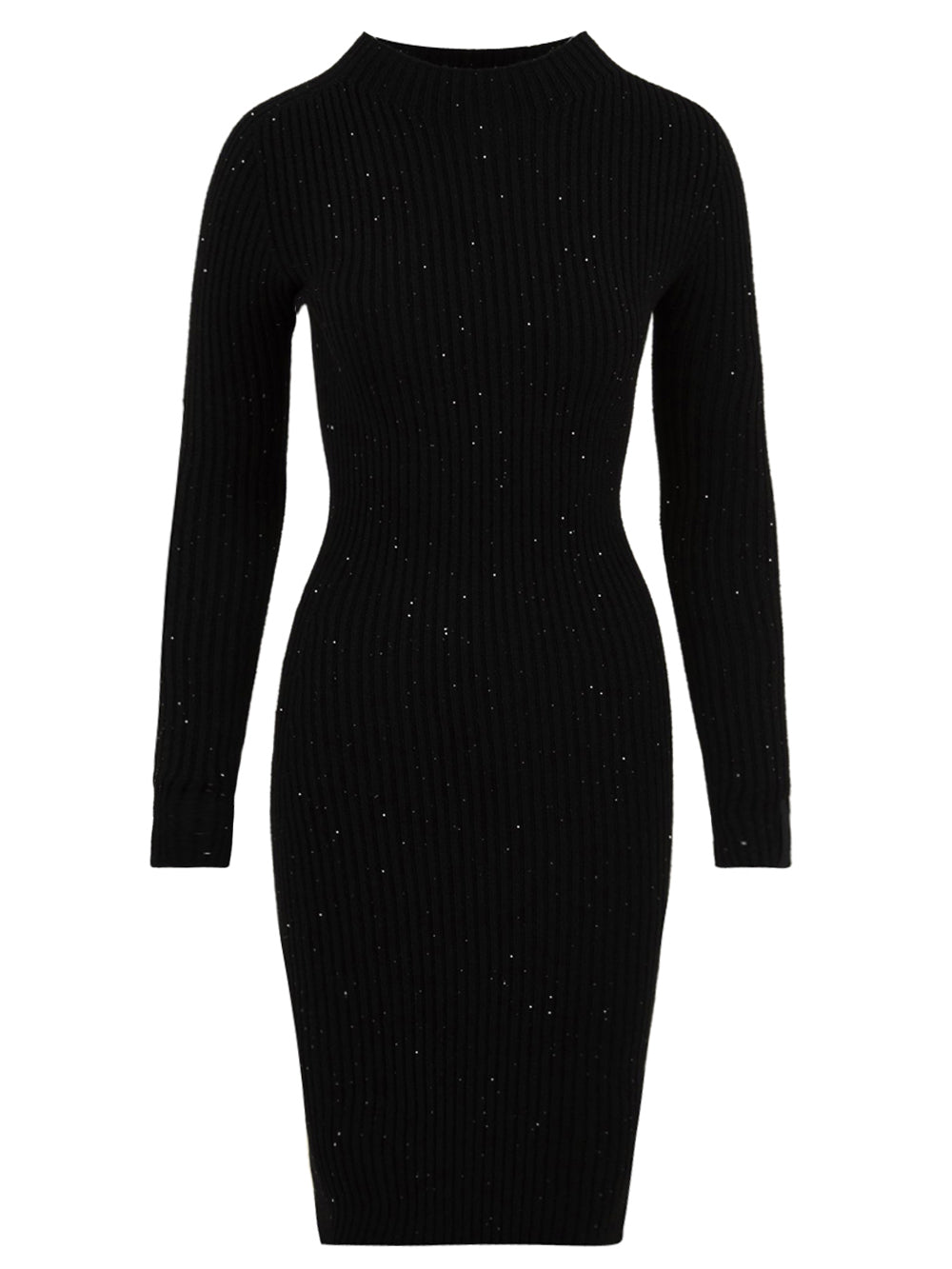 Abito lupetto in costina con pailettes HINNOMINATE Donna - Nero