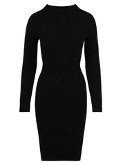 Abito lupetto in costina con pailettes HINNOMINATE Donna - Nero