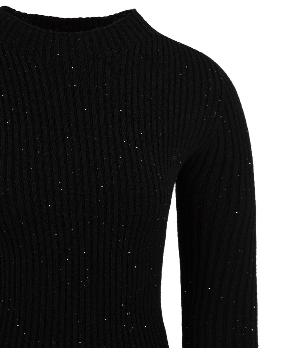 Abito lupetto in costina con pailettes HINNOMINATE Donna - Nero