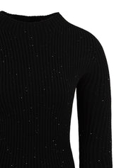 Abito lupetto in costina con pailettes HINNOMINATE Donna - Nero