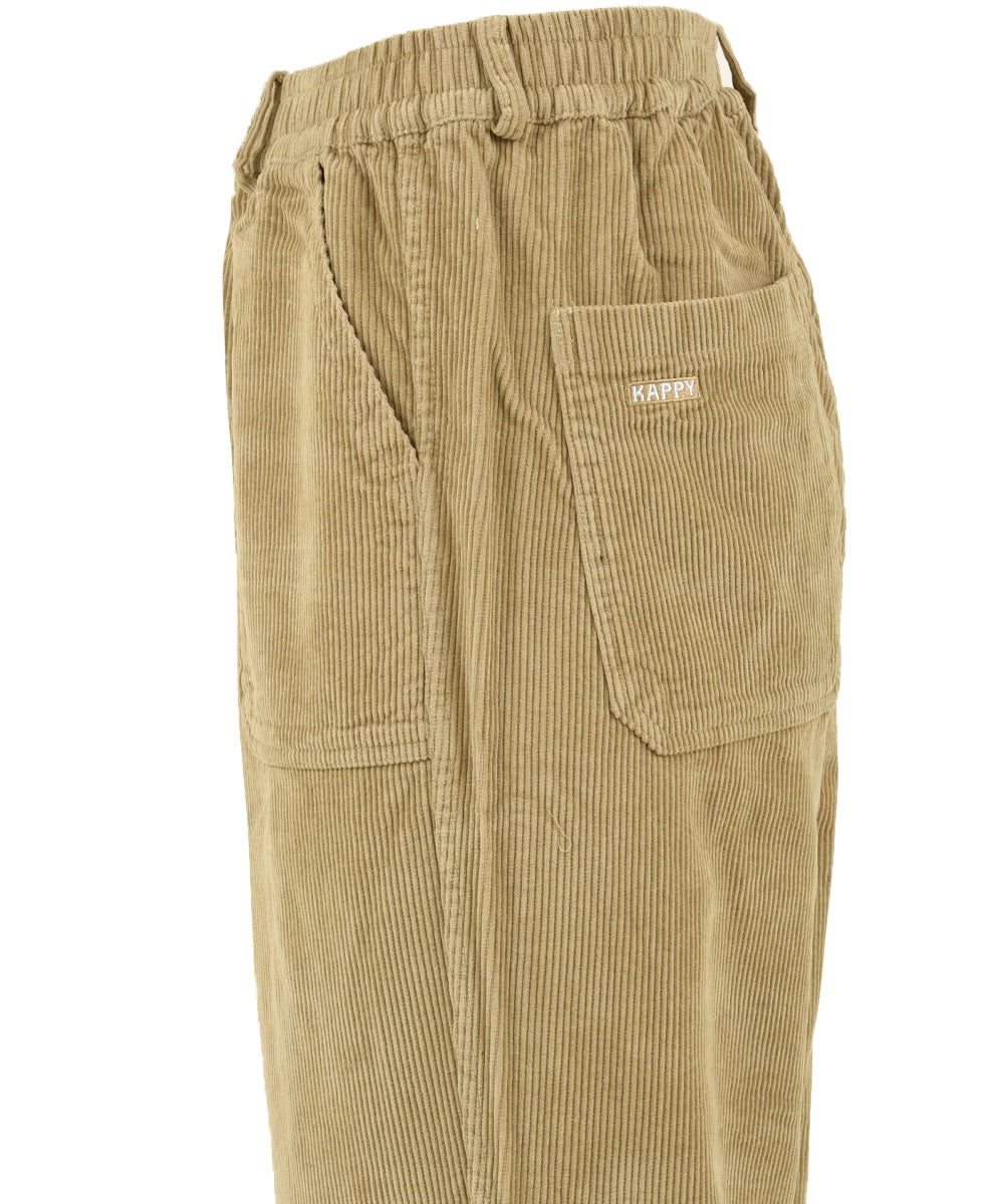 Pantalone One Tuck Fatigue Cordury KAPPY Unisex - Beige