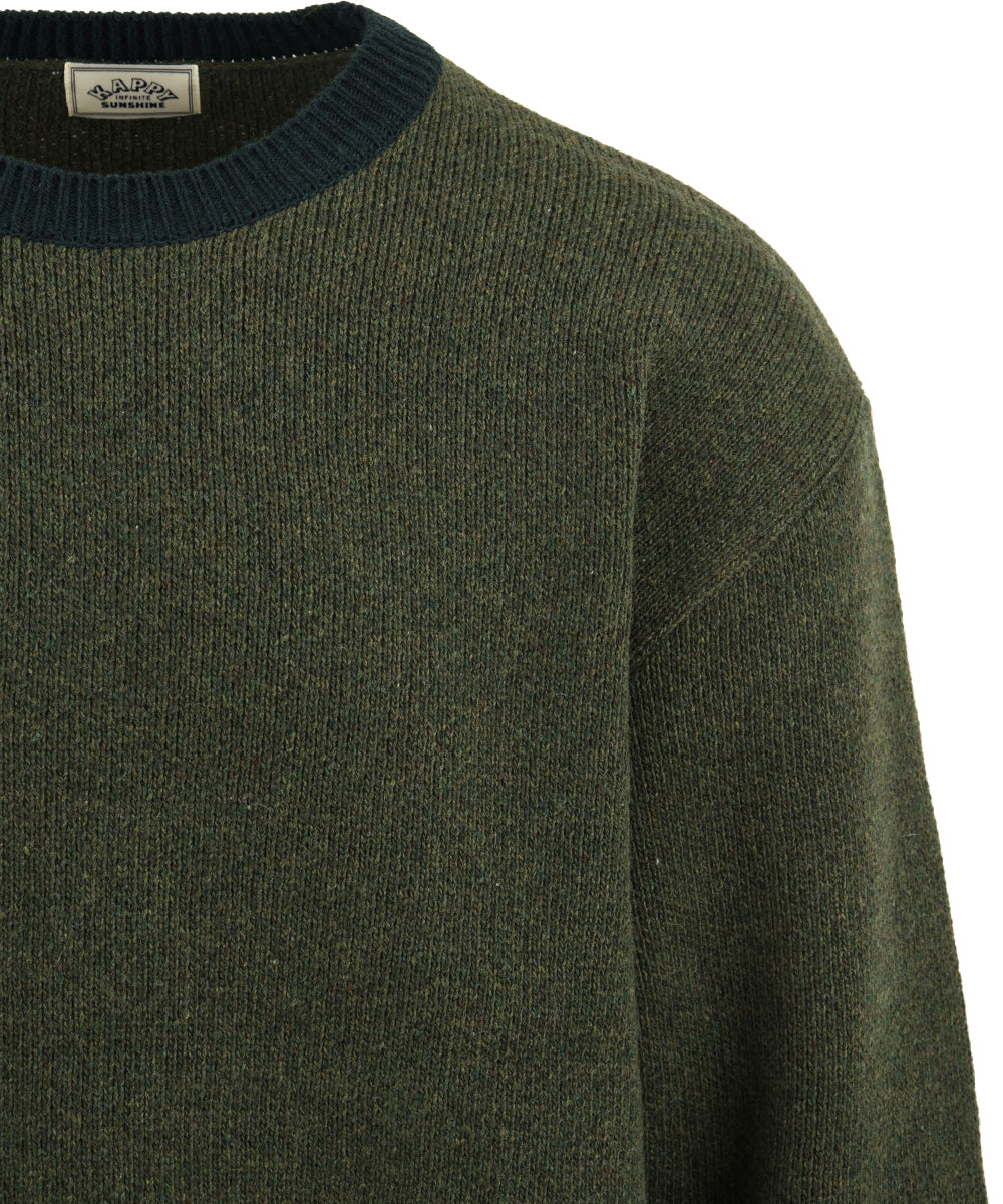 Maglione Ringer Round Wool KAPPY Unisex - Verde