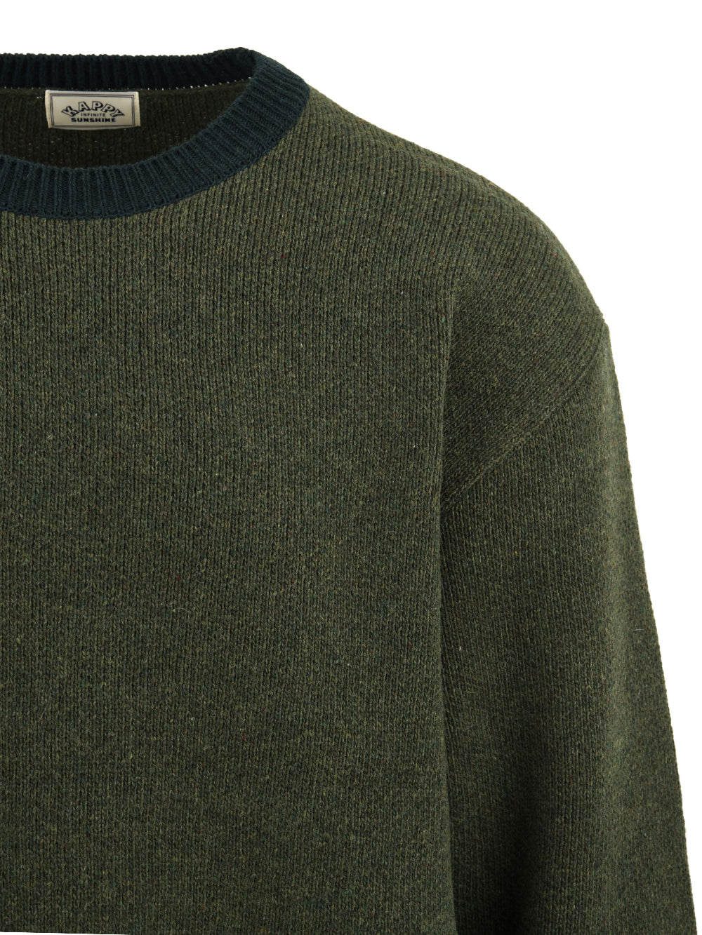 Maglione Ringer Round Wool KAPPY Unisex - Verde