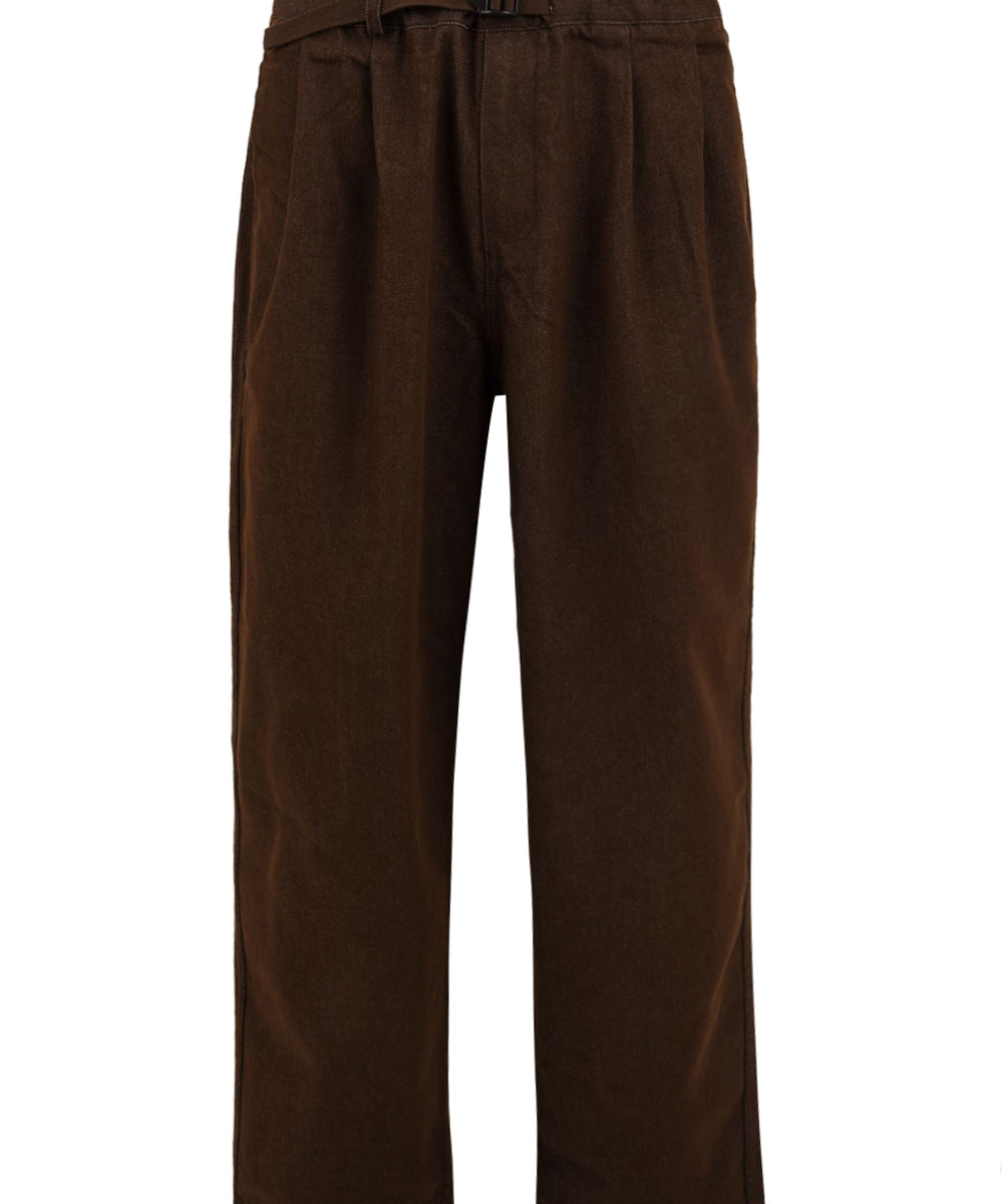 Pantalone Two Tuck Wide Denim KAPPY Unisex - Marrone