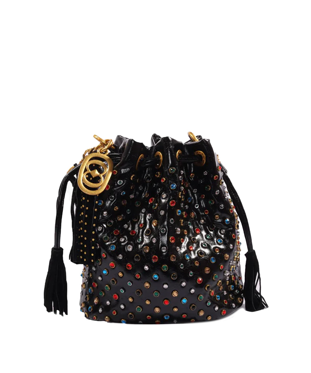 Borsa Andromeda Shiny Bucket LA CARRIE Donna - Nero