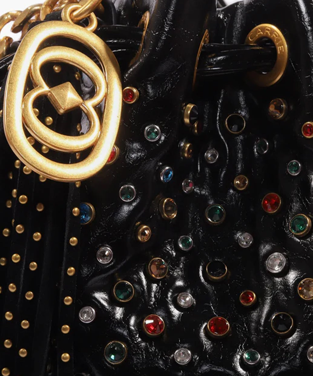 Borsa Andromeda Shiny Bucket LA CARRIE Donna - Nero