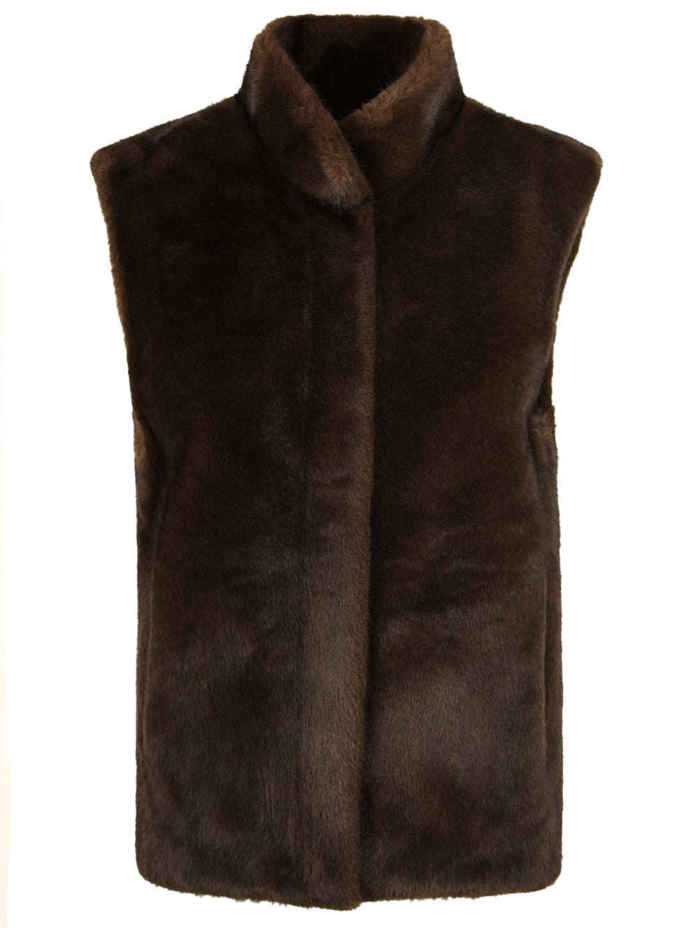 Gilet a collo alto LOU ANDREA Donna - Marrone