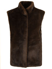 Gilet a collo alto LOU ANDREA Donna - Marrone
