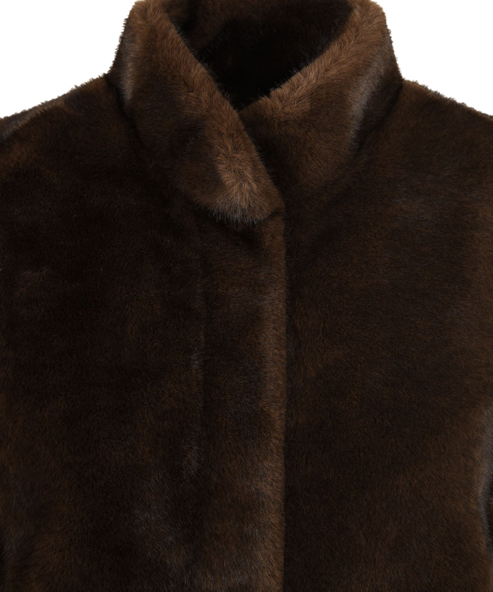 Gilet a collo alto LOU ANDREA Donna - Marrone