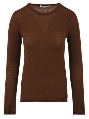 Maglia Girocollo in maglina luce MAR DE MARGARITAS Donna - Marrone