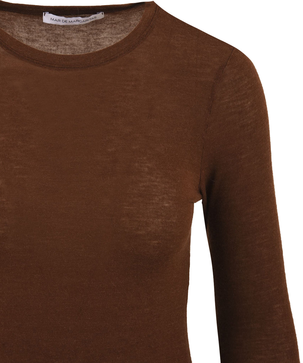 Maglia Girocollo in maglina luce MAR DE MARGARITAS Donna - Marrone