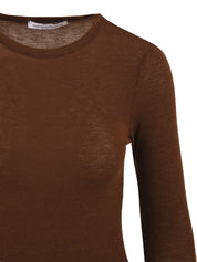 Maglia Girocollo in maglina luce MAR DE MARGARITAS Donna - Marrone