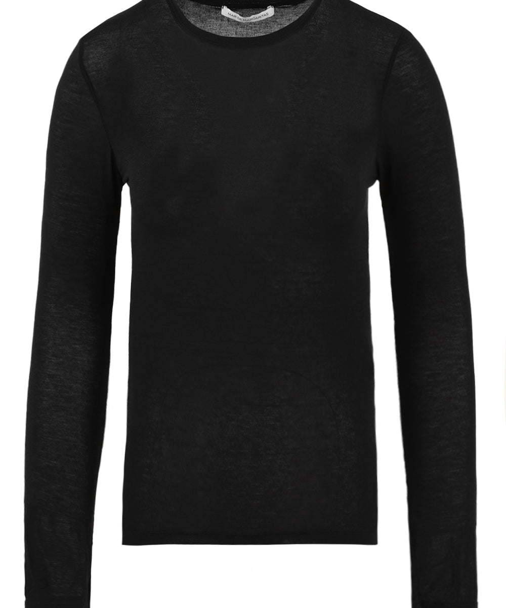 Maglia Girocollo in maglina luce MAR DE MARGARITAS Donna - Nero