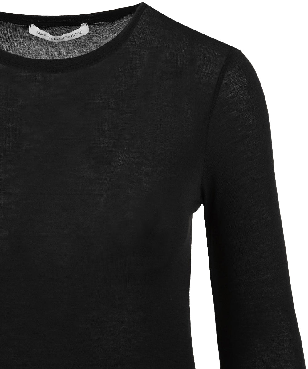 Maglia Girocollo in maglina luce MAR DE MARGARITAS Donna - Nero